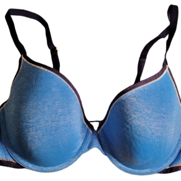 2 for $20 Victoria's Secret Blue Lined Demi Bra Full Coverage Size 34D - Picture 1 of 5